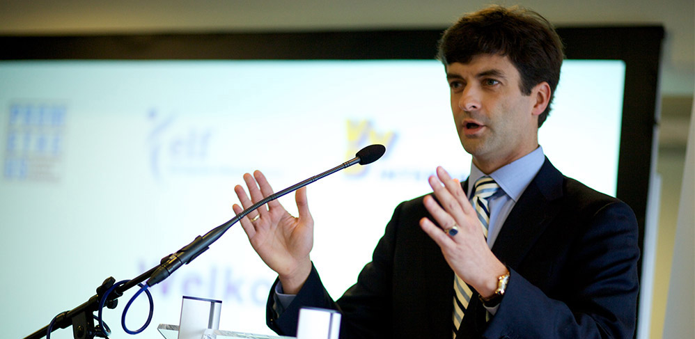 Pieter van de Stadt op het seminar democratisering